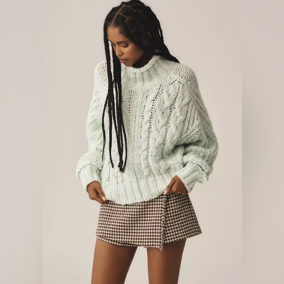 NEW w/tags (NWT) Chunky Knit Sweater Light Green Anthropologie Fisherman
Sweater - Picture 1 of 11
